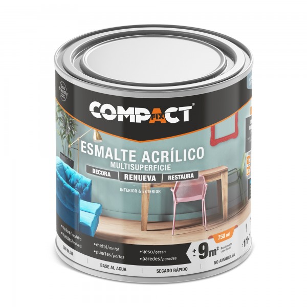 Esmalte acrilico mate 750ml.negro