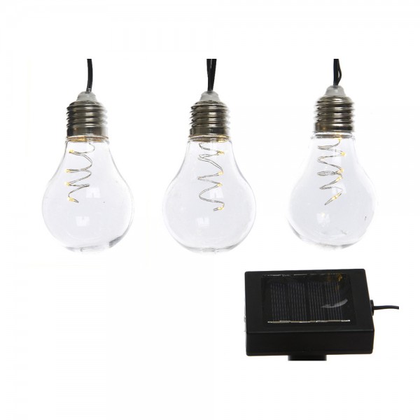 Guirnalda solar 50 leds, multifunción, luz cálida, exterior, 4,5 m