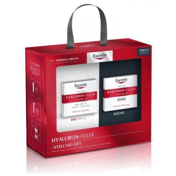 Eucerin Hyaluronfiller Volumelift Piel Normal Mixta Dia Fps 15 + Hyaluron Filler Volumen Crema Nochf
