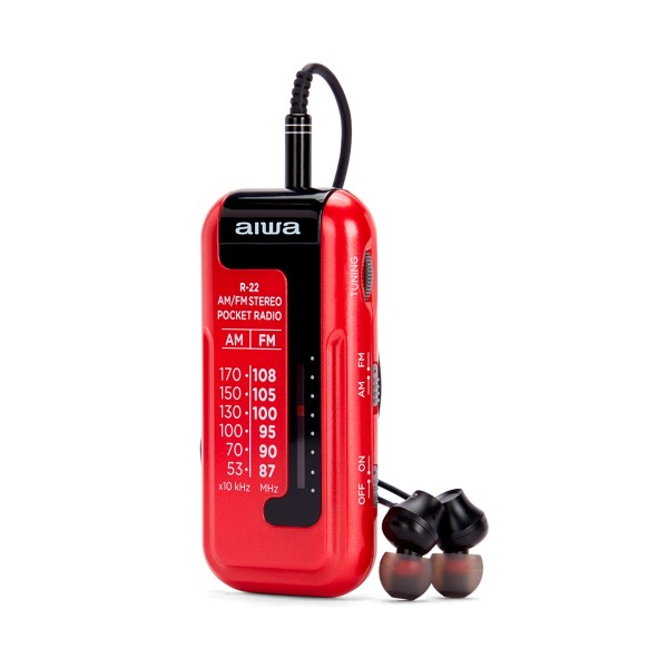 Aiwa rs-22 rojo / radio fm am portátil
