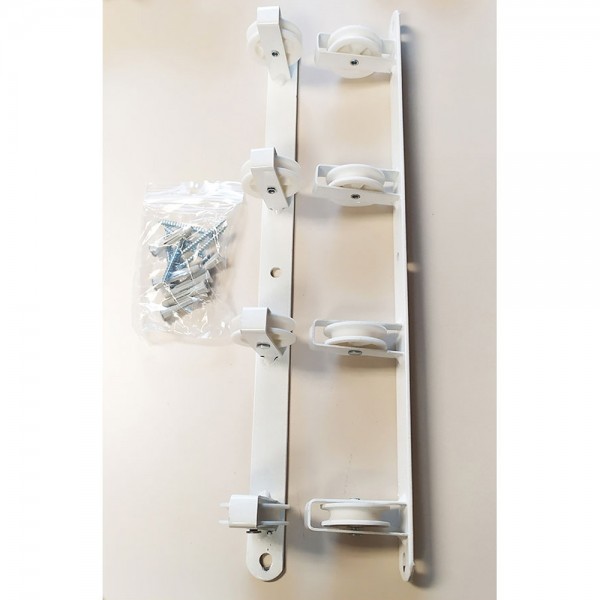 Tendedero de pared basic c/4 poleas blanco 47 x 5 x 5 cm
