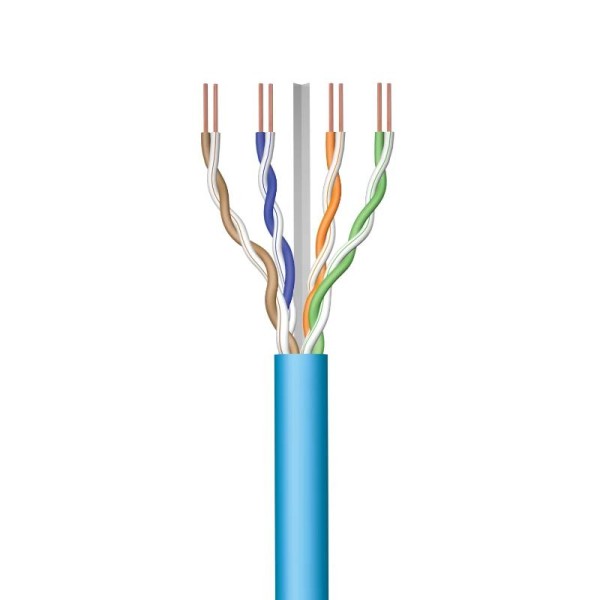 Ewent bobina cable red cat6a u/utp,lszh,100m