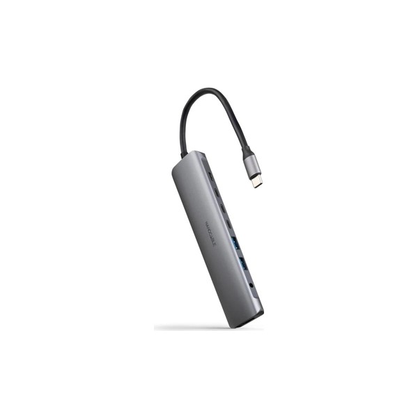 Nanocable hub 8en1 usb-a+usb-c+hdmi+usb-c pd+jack